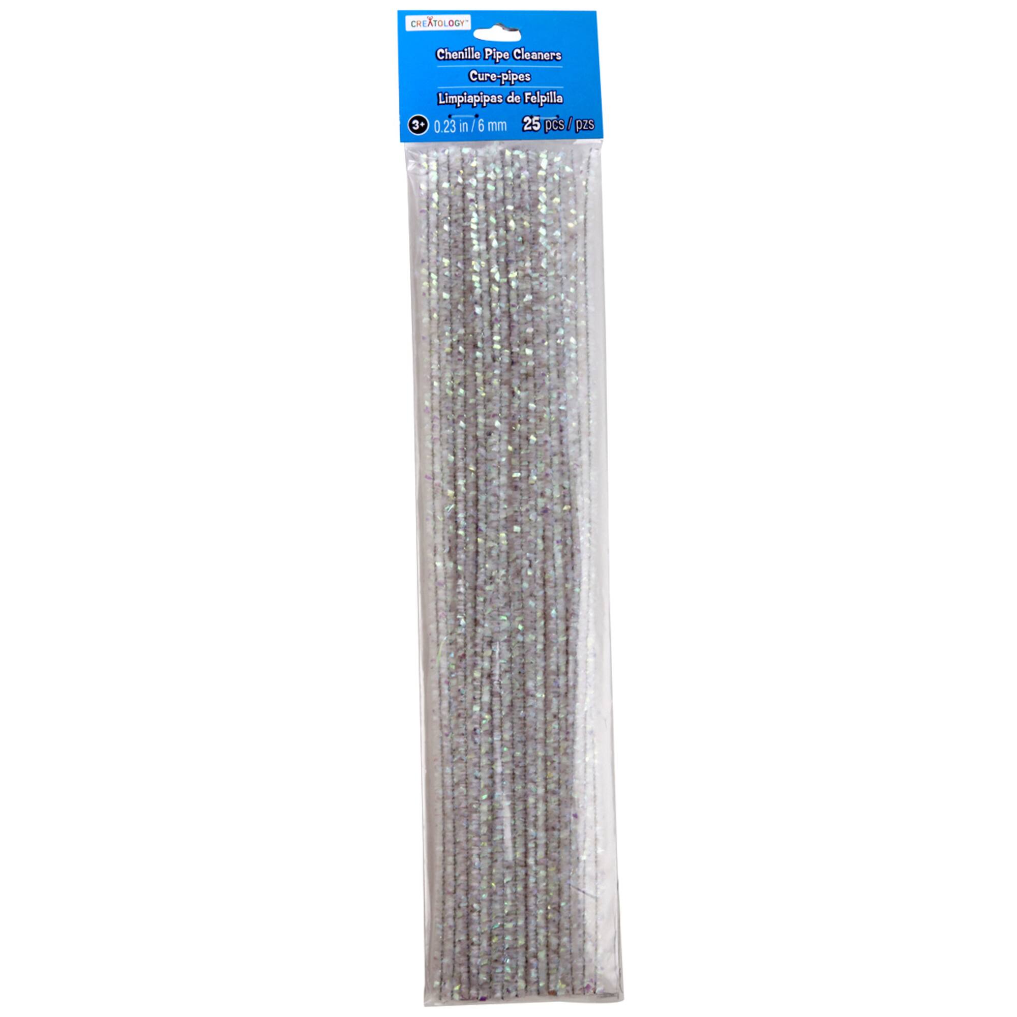 12 Packs: 25 ct. (300 total) Iridescent White Chenille Pipe Cleaners by Creatology™